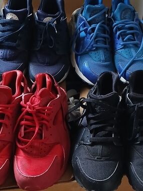 Kids Athletic Sneakers in Red, Blue & Black